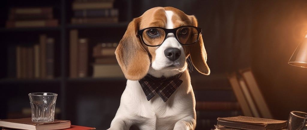 Cachorro dando aula