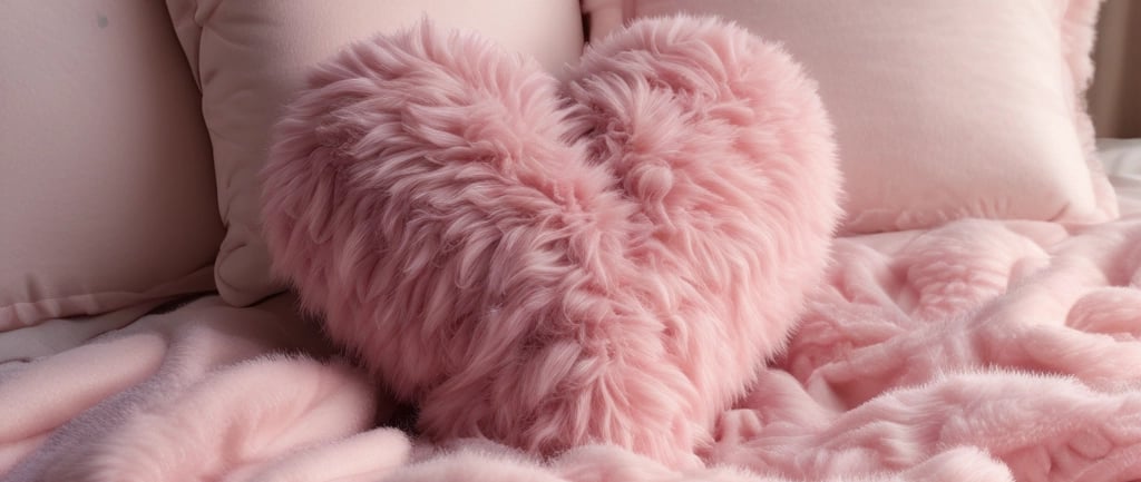 A cozy bedroom corner decorated with lace curtains, faux leaves, and soft baby pink bedding.