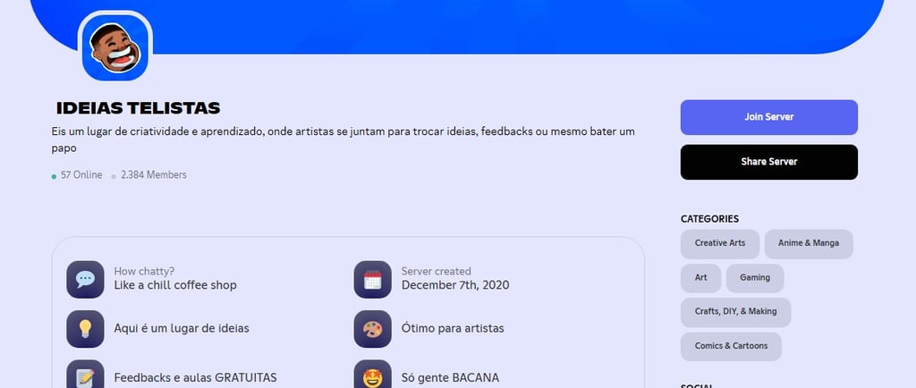 Servidor de Arte no Discord