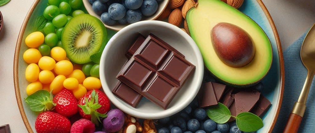 une assiette avec des aliments anti-stress