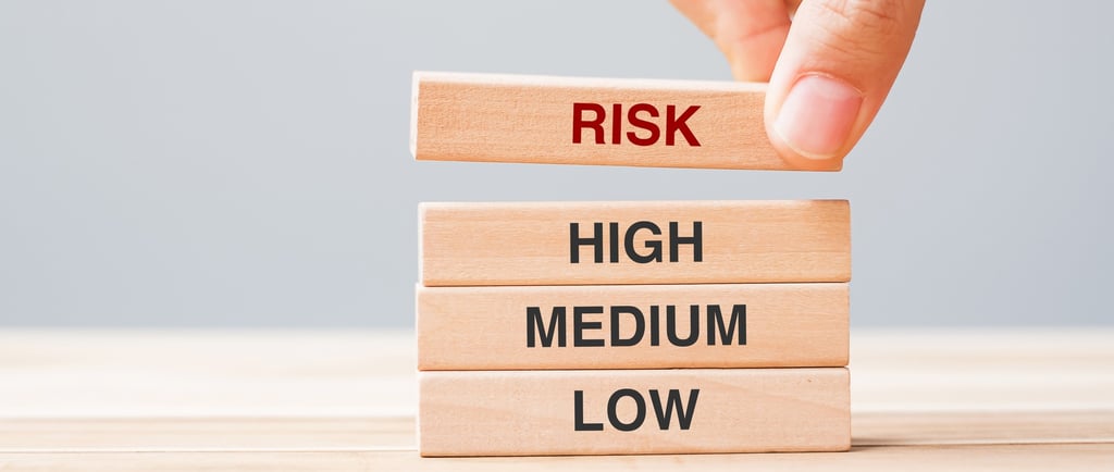 wooden blocks labeled with different risk tolerance levels