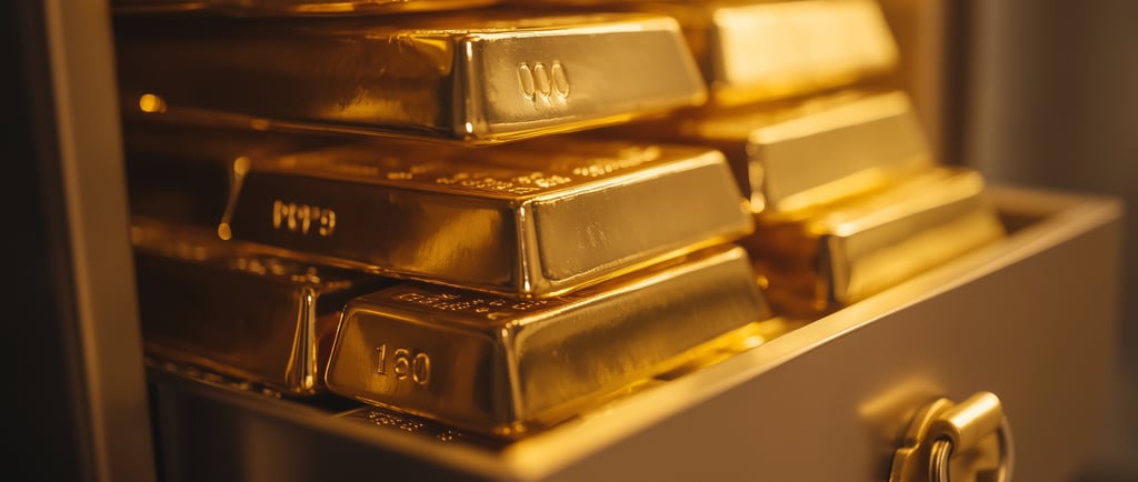 gold bars in a safety vault storage