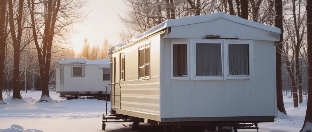 a truck parked in front of a building at night