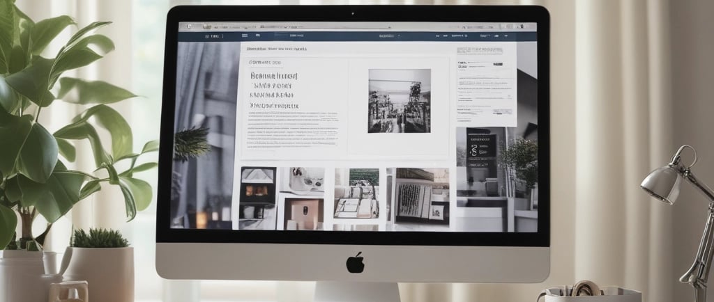 Computadora que refleja una página web