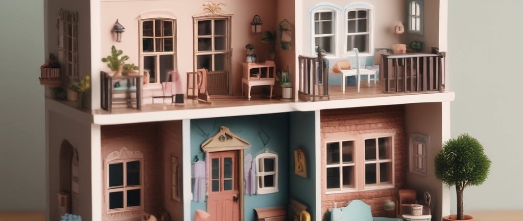 Miniature easel with a small painting on it.