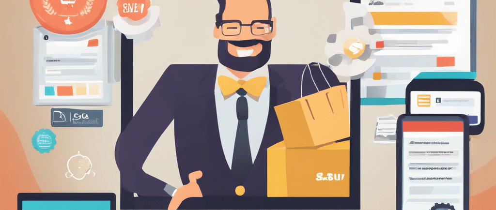 a businessman with a beard, holding a box
