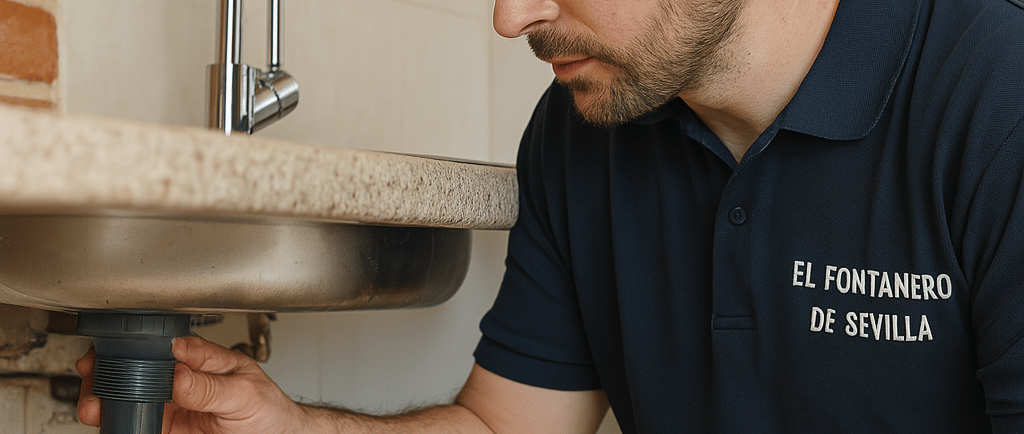 Fontanero arreglando fuga de agua en sevilla