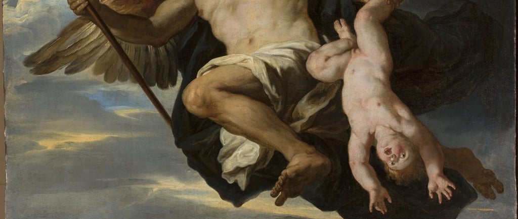 Chronos and His Child by Giovanni Francesco Romanelli