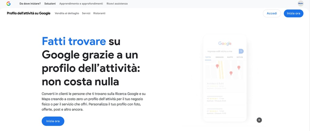 cheda principale Google My Business