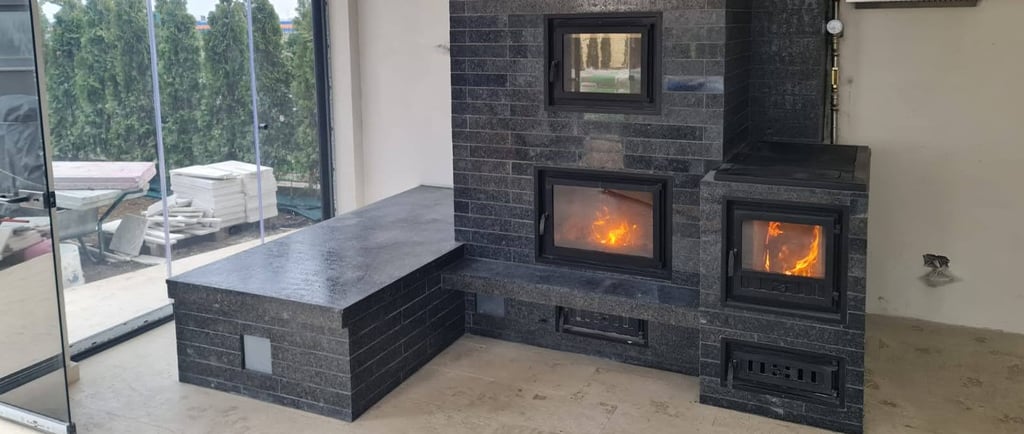 soba cu lejanca, pat incalzit si plita cu cuptor