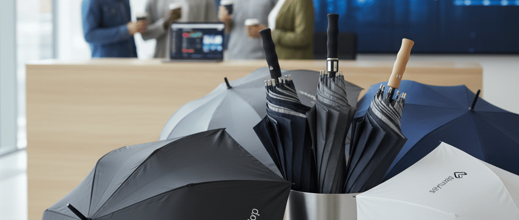 Payung Promosi dengan Branding Perusahaan Ternama