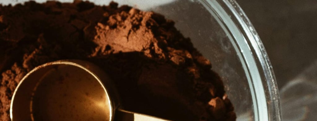 upcycled coffee grounds in a jar