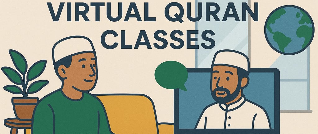 Virtual Quran Classes shows in image