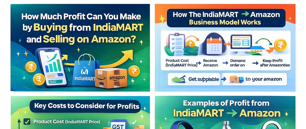 a series of four banners with a variety of products