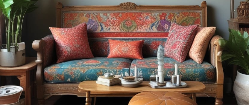 A beautifully restored vintage chair showcasing intricate craftsmanship.