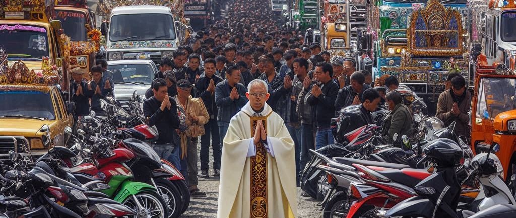 a priest in a white robe and a priest in a white robe