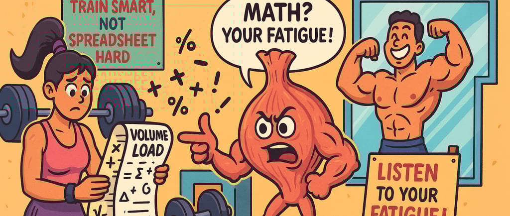 cartoon image of a puzzled gym user checking her workload