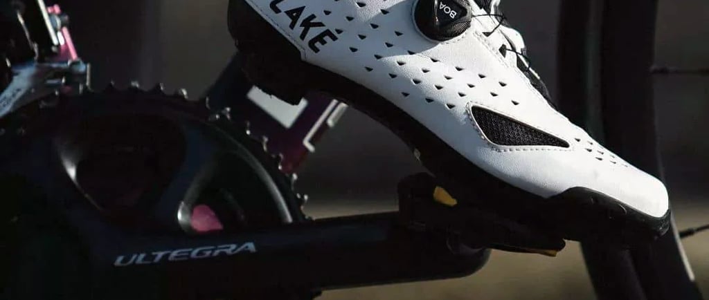 Close-up of a cyclist pushing the pedal