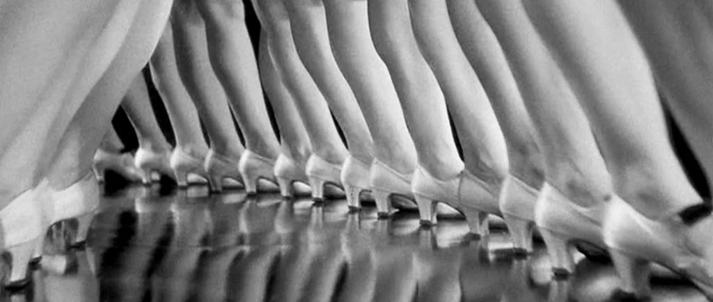 The Camera moves between chorus girls’ legs during ‘Young and Healthy’ in 42nd Street