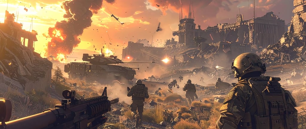 Eine Gruppe von Soldaten in der Wüste.