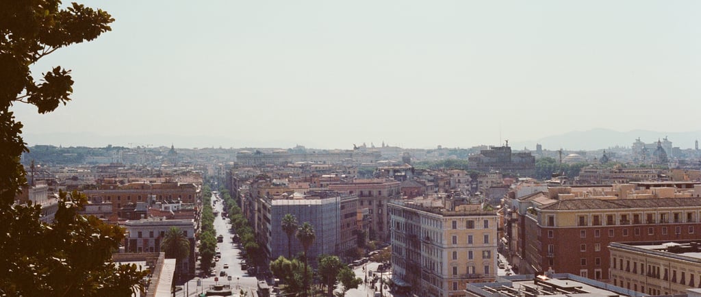 City of Rome from a balcony in the summer