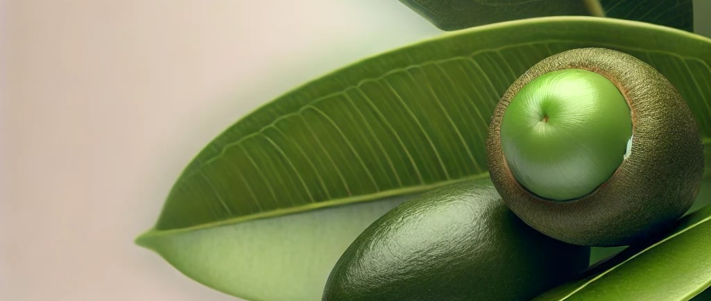 huile de tamanu avec graines et feuilles, hydratant et régénérant naturel pour la peau