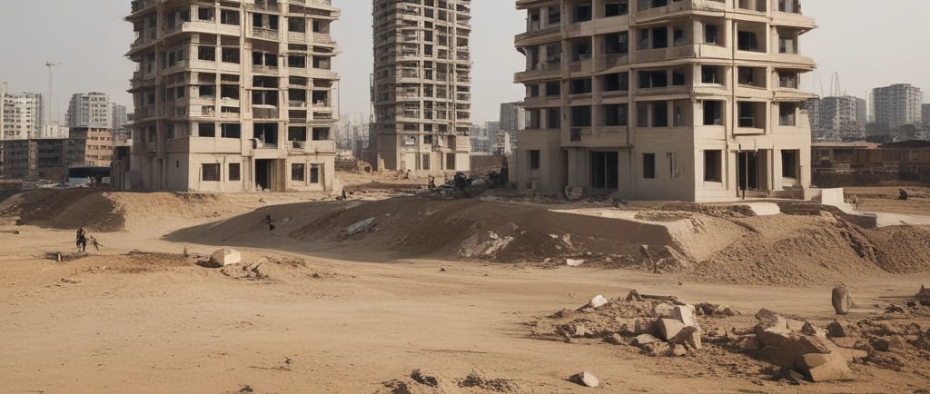 a high rise underconstruction development in pakistan but with neighbourhood