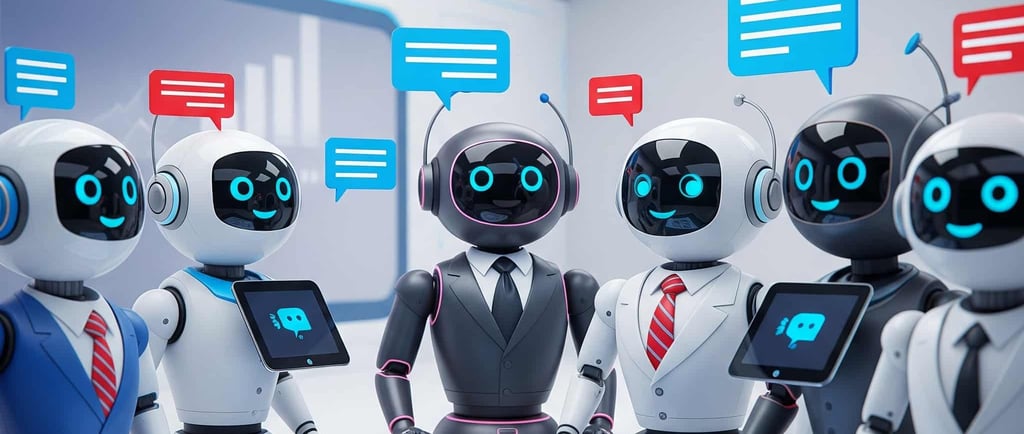 image showing depicting different types of chatbots