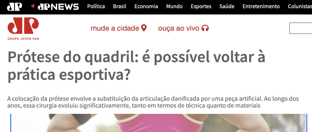 Materia dr thiago s busato jovem pan protese do quadril