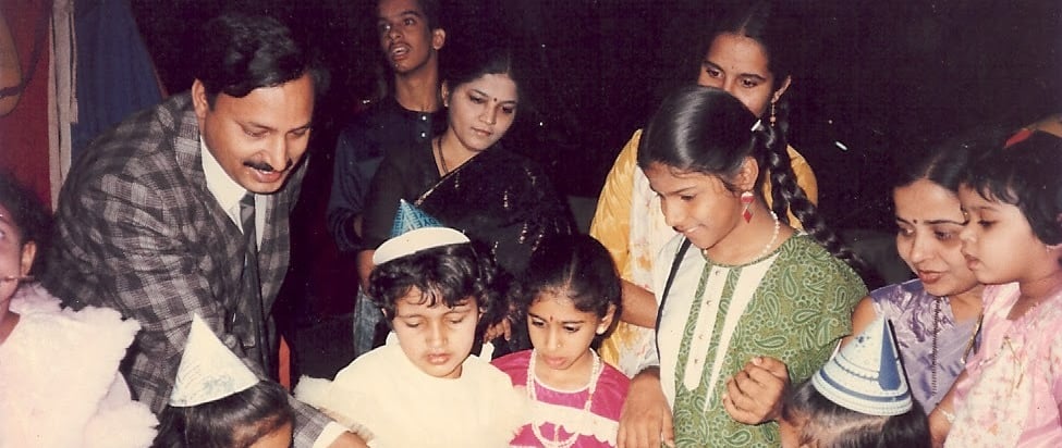 At my eighth Birthday celebrations in India.