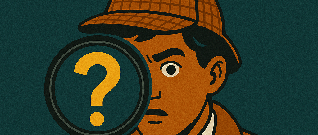 a man in a suit and hat with a magnifying magnifying mag