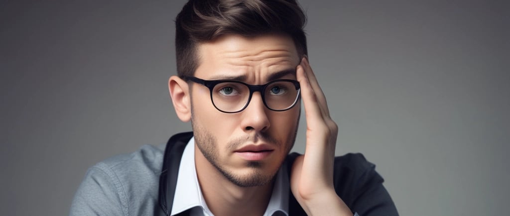 Professional with hand on face