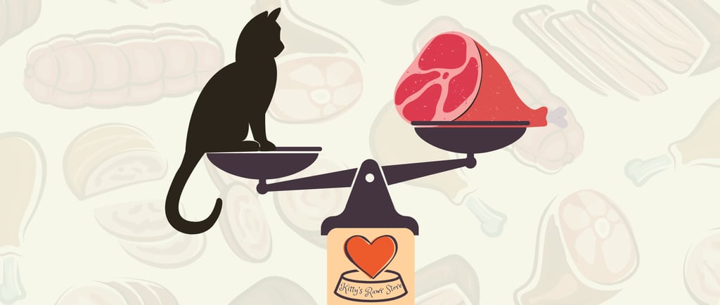 Cat and meat on scales