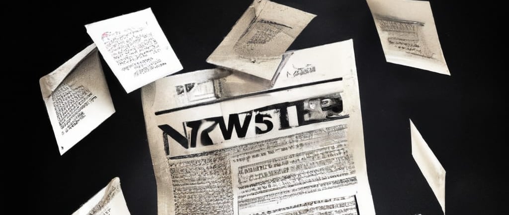a newspaper paper with a newspaper clipping on it