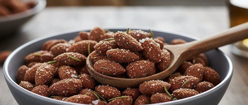 a bowl of nuts and nuts on a table