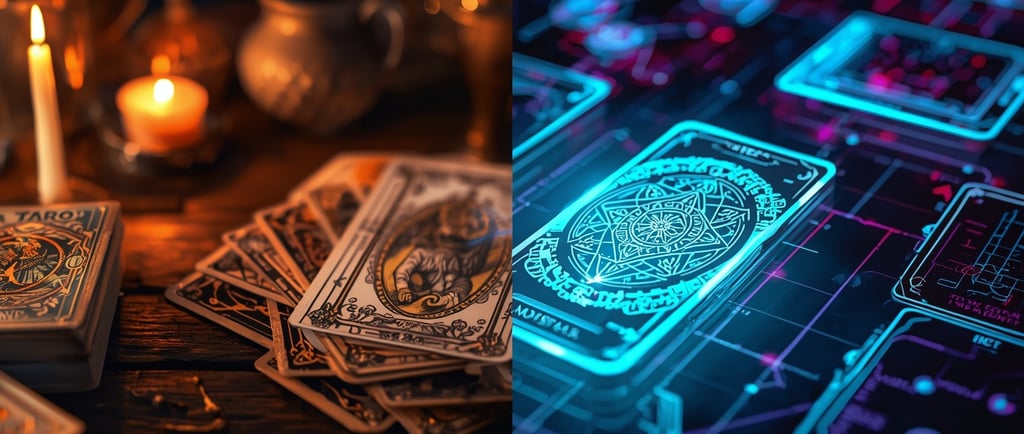 uma mesa com muitas cartas e velas