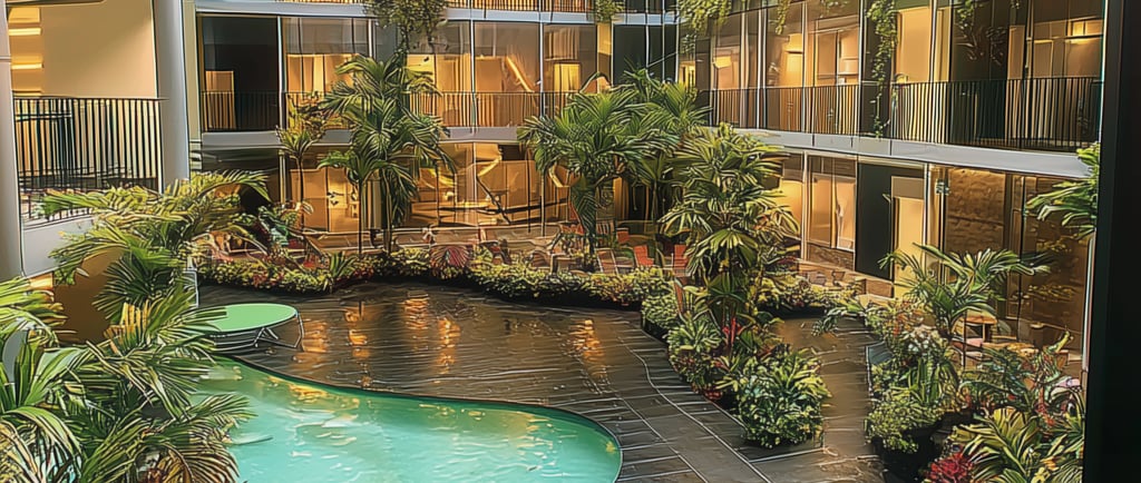 Illustration virtuelle de l’hôtel Saint-Georges en Guadeloupe, projet de transformation porté par Bruno Valery après 18 ans d