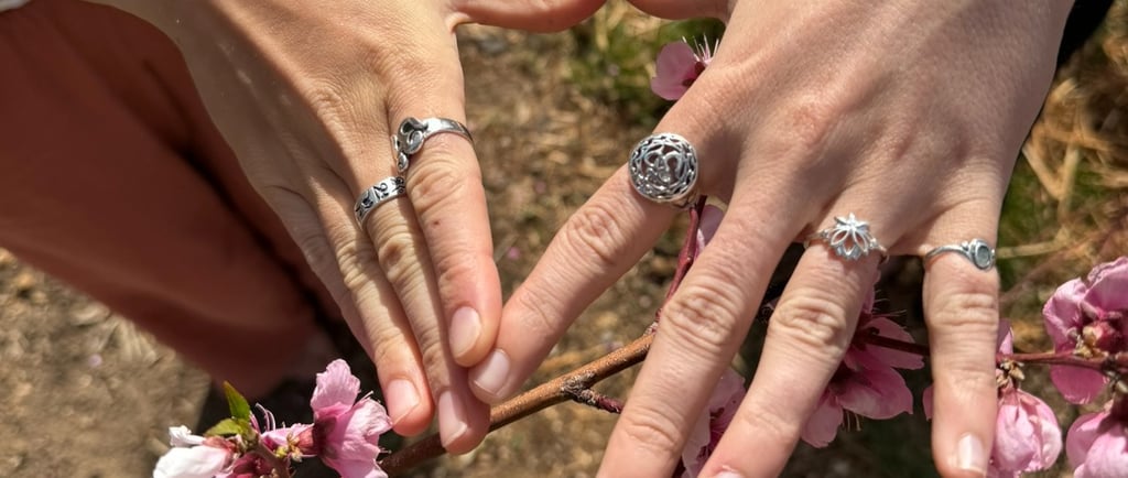 Hindu Jewelry Rings OM and Lotus