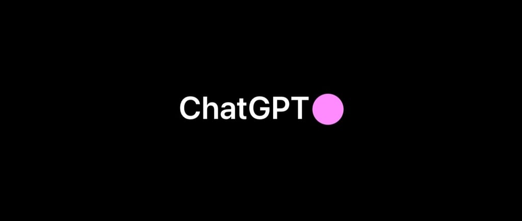 Text ChatGPT with pink dot at the end