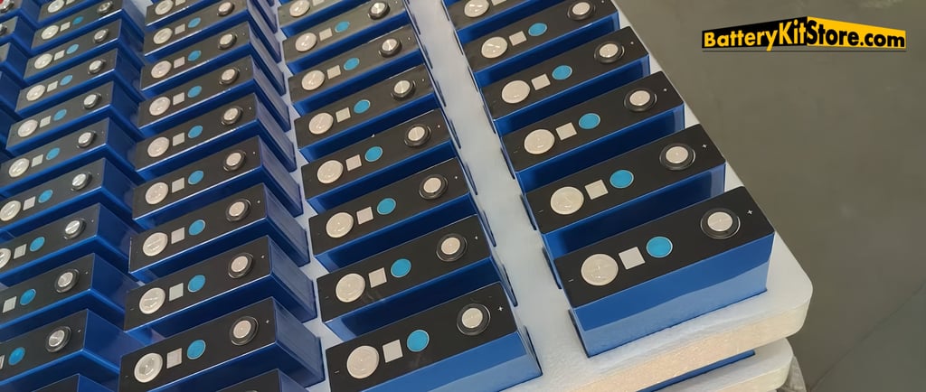 detail of LiFePO4 prismatic battery cells