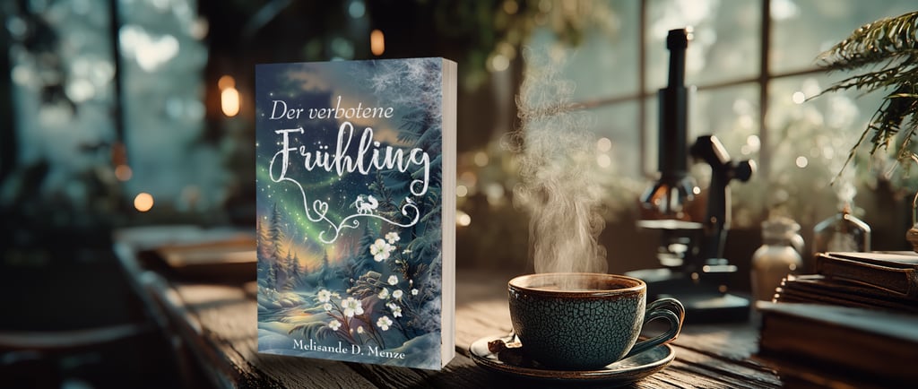 a book cover of a book with a cup of coffee
