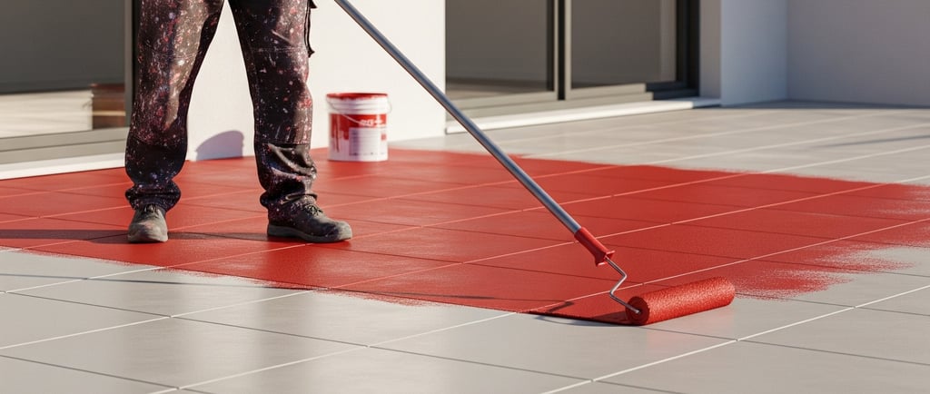 a man is cleaning a red carpet with a broom
