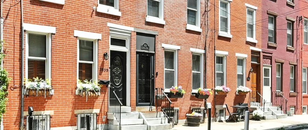 South Philadelphia row homes exterior