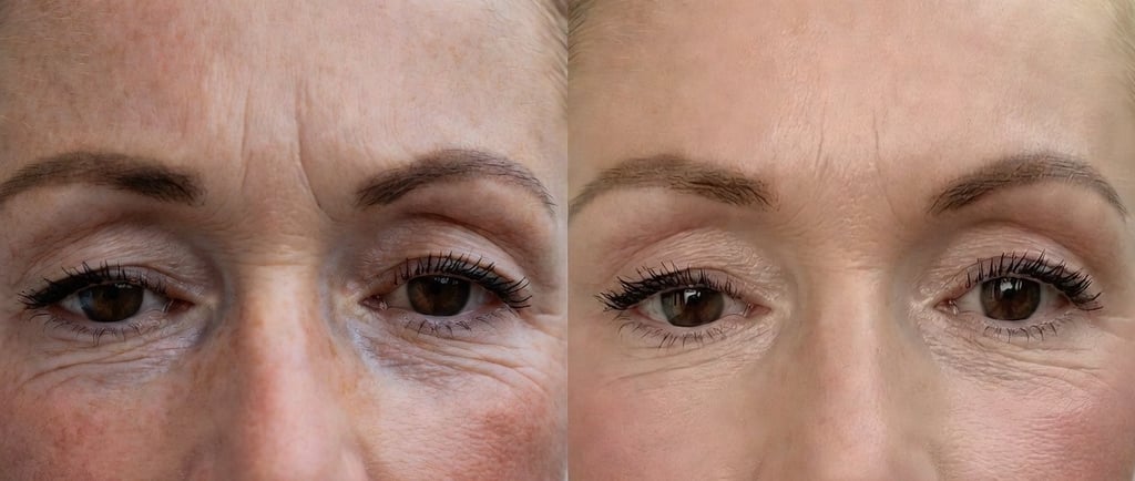 Skintastic 20% Argireline Line Busting Face Serum before and after results Australia – visibly reduc