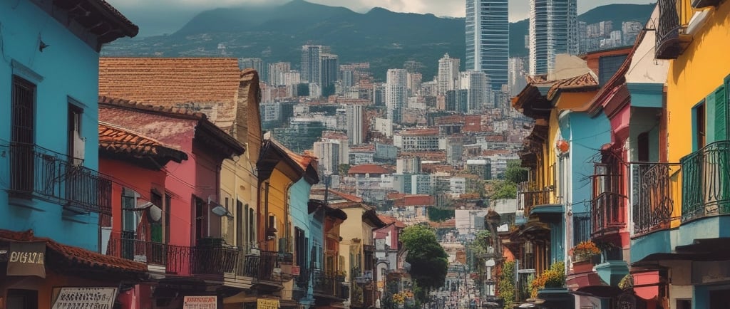a view of a lush green valley with mountains in the background