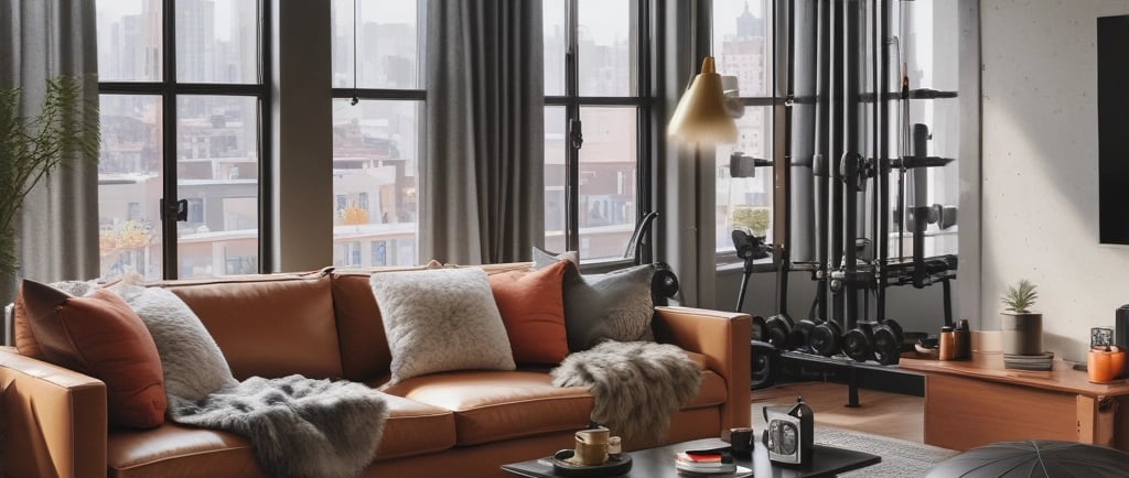 Cozy reading nook with soft blankets and warm lighting, perfect for a relaxed home day.