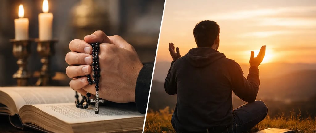 man praying for bible answers