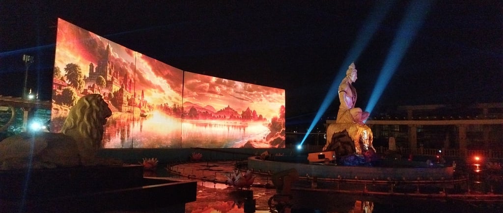 a large screen with a large screen displaying a large screen