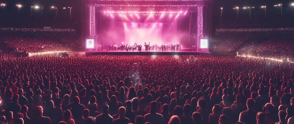 two police officers standing in front of a crowd of people