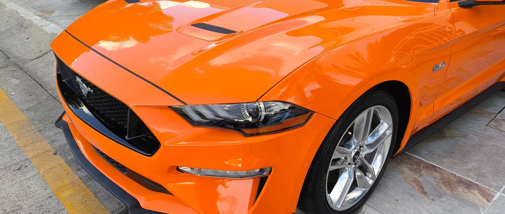 Acabado espejo en Mustang GT tras corrección de pintura y protección cerámica System X. en zapopan